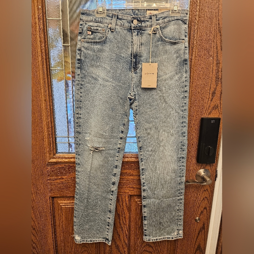 Nwt AG Saige Crop High Rise Straight Jeans 28